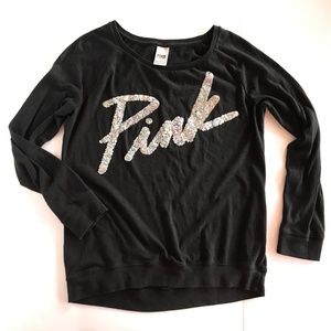 PINK VS Victoria's Secret Sequin Black Shirt